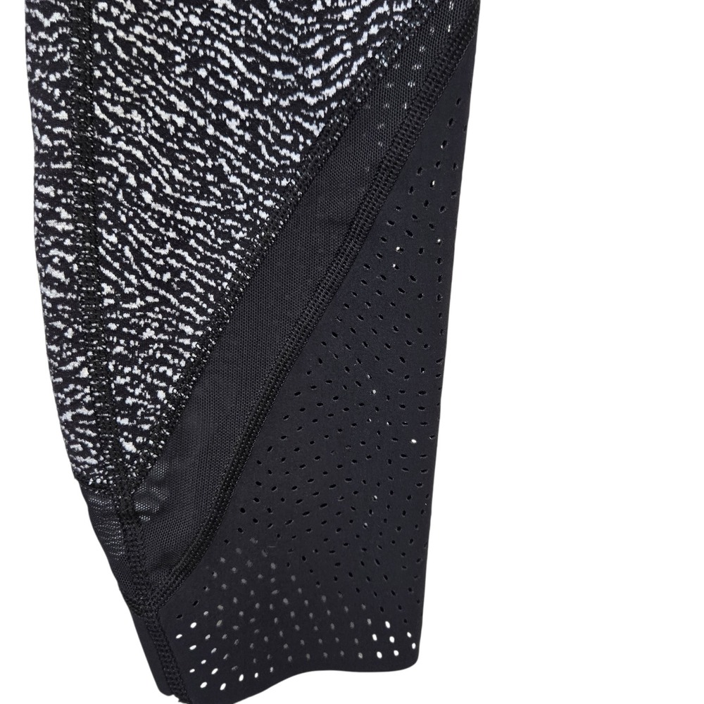 Lululemon Wunder Under Leggings Black White Mesh Laser Cut Luon Women's Size 4 - Picture 2 of 7